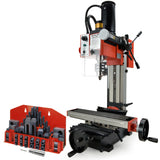 NNEMB 350W Variable Speed Vertical Tilting Head Benchtop Mini Mill Drill Press-with Clamp Kit