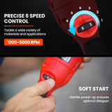 NNEMB Dual Action Electric Polisher-Variable Speed-Pad Kit-Carry Case