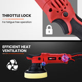 NNEMB Dual Action Electric Polisher-Variable Speed-Pad Kit-Carry Case