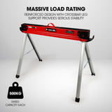 NNEMB 2 x Steel Sawhorses-1000kg Capacity-Folding-2x4 Support Arms