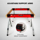 NNEMB 2 x Steel Sawhorses-1000kg Capacity-Folding-2x4 Support Arms
