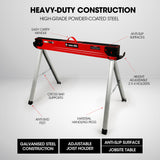 NNEMB 2 x Steel Sawhorses-1000kg Capacity-Folding-2x4 Support Arms