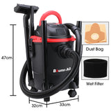 NNEMB 20L 1200W Wet and Dry Vacuum Cleaner-with Blower-for Car-Workshop-Carpet