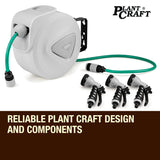NNEMB 10M Retractable Garden Water Hose Reel Storage Spray Gun Rewind