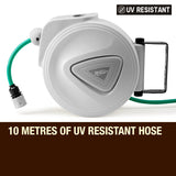NNEMB 10M Retractable Garden Water Hose Reel Storage Spray Gun Rewind