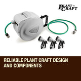 NNEMB 20M Retractable Garden Water Hose Reel Storage Spray Gun Rewind