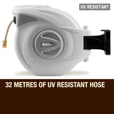NNEMB 30M Retractable Garden Water Hose Reel Brass Wall Mount Gun Rewind