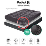 NNEDSZ Single Mattress Topper Pillowtop 1000GSM Charcoal Microfibre Bamboo Fibre Filling Protector