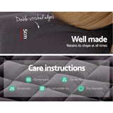 NNEDSZ Single Mattress Topper Pillowtop 1000GSM Charcoal Microfibre Bamboo Fibre Filling Protector