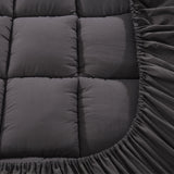 NNEDSZ Single Mattress Topper Pillowtop 1000GSM Charcoal Microfibre Bamboo Fibre Filling Protector