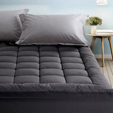 NNEDSZ Single Mattress Topper Pillowtop 1000GSM Charcoal Microfibre Bamboo Fibre Filling Protector