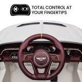 NNEMB Licensed Bentley Bacalar Electric Ride On Toy Car for Kids-with Parental Remote Control-White