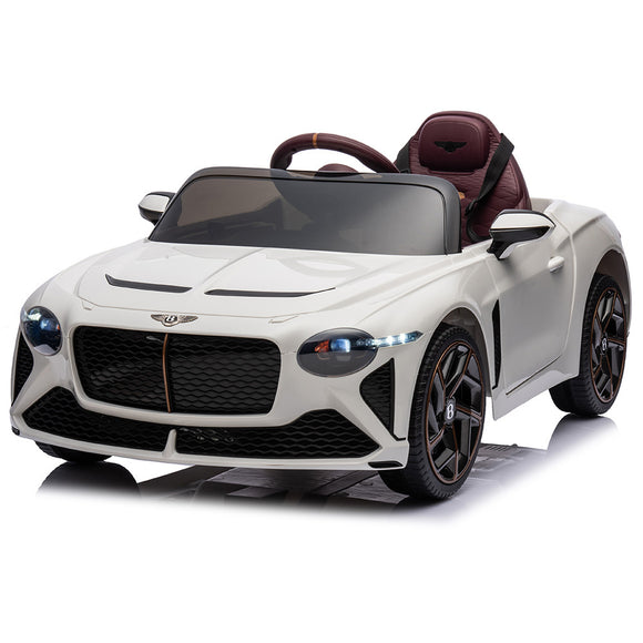 NNEMB Licensed Bentley Bacalar Electric Ride On Toy Car for Kids-with Parental Remote Control-White