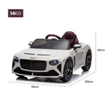 NNEMB Licensed Bentley Bacalar Electric Ride On Toy Car for Kids-with Parental Remote Control-White
