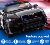 NNEMB Ride-On Car Mustang Style Patrol Electric Battery Powered Toy-Black/White