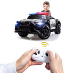 NNEMB Ride-On Car Mustang Style Patrol Electric Battery Powered Toy-Black/White