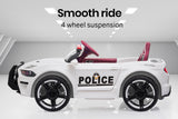 NNEMB Ride-On Car Mustang Style Patrol Electric Battery Powered Toy-Remote Control-White