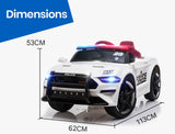 NNEMB Ride-On Car Mustang Style Patrol Electric Battery Powered Toy-Remote Control-White