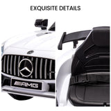 NNEMB Licensed Mercedes Benz AMG GTR Electric Ride On Toy Car for Kids-with Parental Remote Control-White