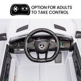 NNEMB Licensed Mercedes Benz AMG GTR Electric Ride On Toy Car for Kids-with Parental Remote Control-White