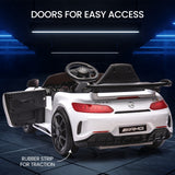 NNEMB Licensed Mercedes Benz AMG GTR Electric Ride On Toy Car for Kids-with Parental Remote Control-White