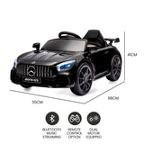 NNEMB Licensed Mercedes Benz AMG GTR Electric Ride On Toy Car for Kids-with Parental Remote Control-Black