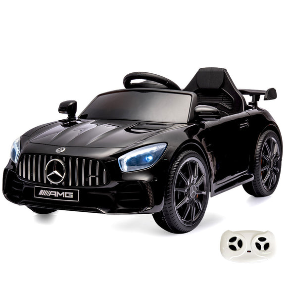 NNEMB Licensed Mercedes Benz AMG GTR Electric Ride On Toy Car for Kids-with Parental Remote Control-Black