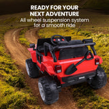 NNEMB Jeep Inspired Electric Ride On Toy Car-with Parental Remote Control-Bluetooth Music-Red