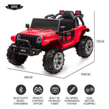 NNEMB Jeep Inspired Electric Ride On Toy Car-with Parental Remote Control-Bluetooth Music-Red