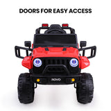 NNEMB Jeep Inspired Electric Ride On Toy Car-with Parental Remote Control-Bluetooth Music-Red