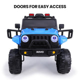 NNEMB Jeep Inspired Electric Ride On Toy Car-with Parental Remote Control-Bluetooth Music-Blue