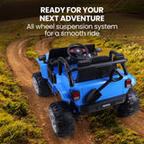 NNEMB Jeep Inspired Electric Ride On Toy Car-with Parental Remote Control-Bluetooth Music-Blue