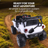 NNEMB Jeep Inspired Electric Ride On Toy Car-with Parental Remote Control-Bluetooth Music-White