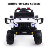 NNEMB Jeep Inspired Electric Ride On Toy Car-with Parental Remote Control-Bluetooth Music-White