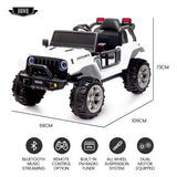 NNEMB Jeep Inspired Electric Ride On Toy Car-with Parental Remote Control-Bluetooth Music-White