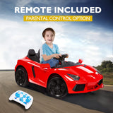 NNEMB Lamborghini Inspired Ride-On Car-Remote Control-Battery Charger-Red