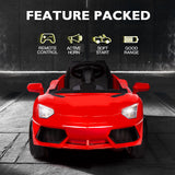 NNEMB Lamborghini Inspired Ride-On Car-Remote Control-Battery Charger-Red