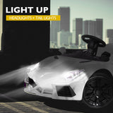 NNEMB Lamborghini Inspired Ride-On Car-Remote Control-Battery Charger-White