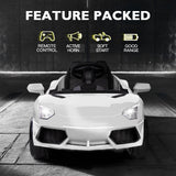 NNEMB Lamborghini Inspired Ride-On Car-Remote Control-Battery Charger-White