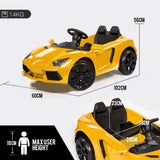 NNEMB Lamborghini Inspired Ride-On Car-Remote Control-Battery Charger-Yellow