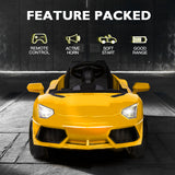 NNEMB Lamborghini Inspired Ride-On Car-Remote Control-Battery Charger-Yellow