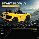 NNEMB Lamborghini Inspired Ride-On Car-Remote Control-Battery Charger-Yellow