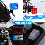 NNEMB Electric Ride-On Patrol Motorbike Battery Police Toy Bike