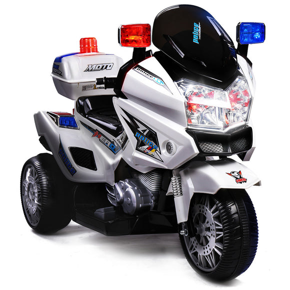 NNEMB Electric Ride-On Patrol Motorbike Battery Police Toy Bike