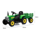 NNEMB Electric Battery Operated Ride On Tractor Toy-Remote Control-Green and Yellow