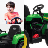 NNEMB Electric Battery Operated Ride On Tractor Toy-Remote Control-Green and Yellow