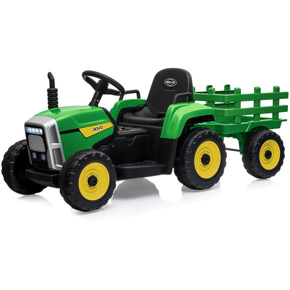 NNEMB Electric Battery Operated Ride On Tractor Toy-Remote Control-Green and Yellow