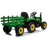 NNEMB Electric Battery Operated Ride On Tractor Toy-Remote Control-Green and Yellow
