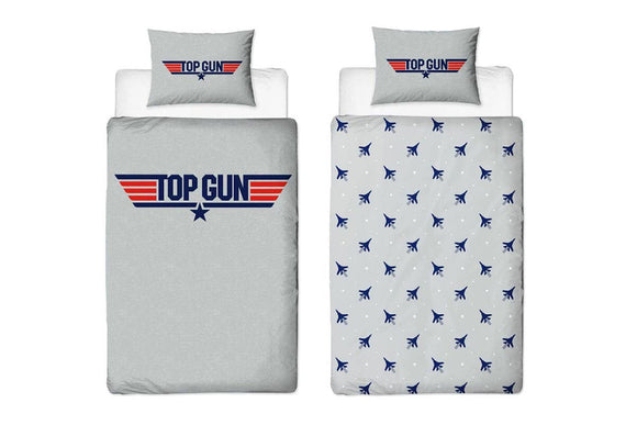 NNEKG Top Gun Logo Kids Single Reversible Quilt Cover Set