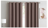 NNEDPE 2x 100% Blockout Curtains Panels 3 Layers Eyelet Taupe 240x230cm